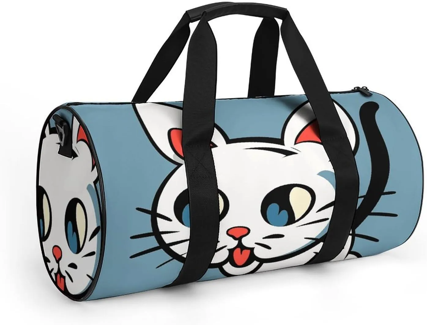 Gym Bag for Men Women Naughty Cat Duffel Bag Overnight Bag with Compartment Gym Sackpac