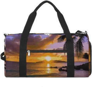 Gym Bag for Men Women Travel Duffle Bag Lightweight Weekender Duffel Bag Tropical Hawaii Palm Tree Carry on Bag