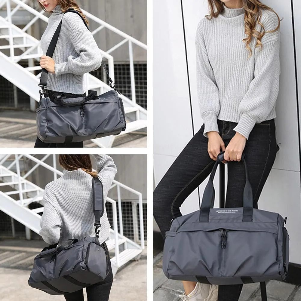 Gym Bag for Women and Men,Dry and Wet Separate Waterproof Fitness Bag Large Capacity Sports Bag with Shoe Compartment for Travel Yoga Training,16"*12"*9.7"