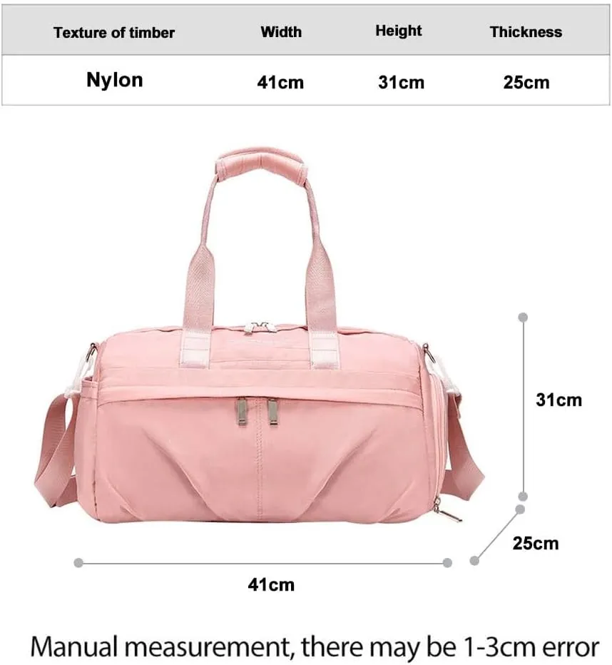 Gym Bag for Women and Men,Dry and Wet Separate Waterproof Fitness Bag Large Capacity Sports Bag with Shoe Compartment for Travel Yoga Training,16"*12"*9.7"