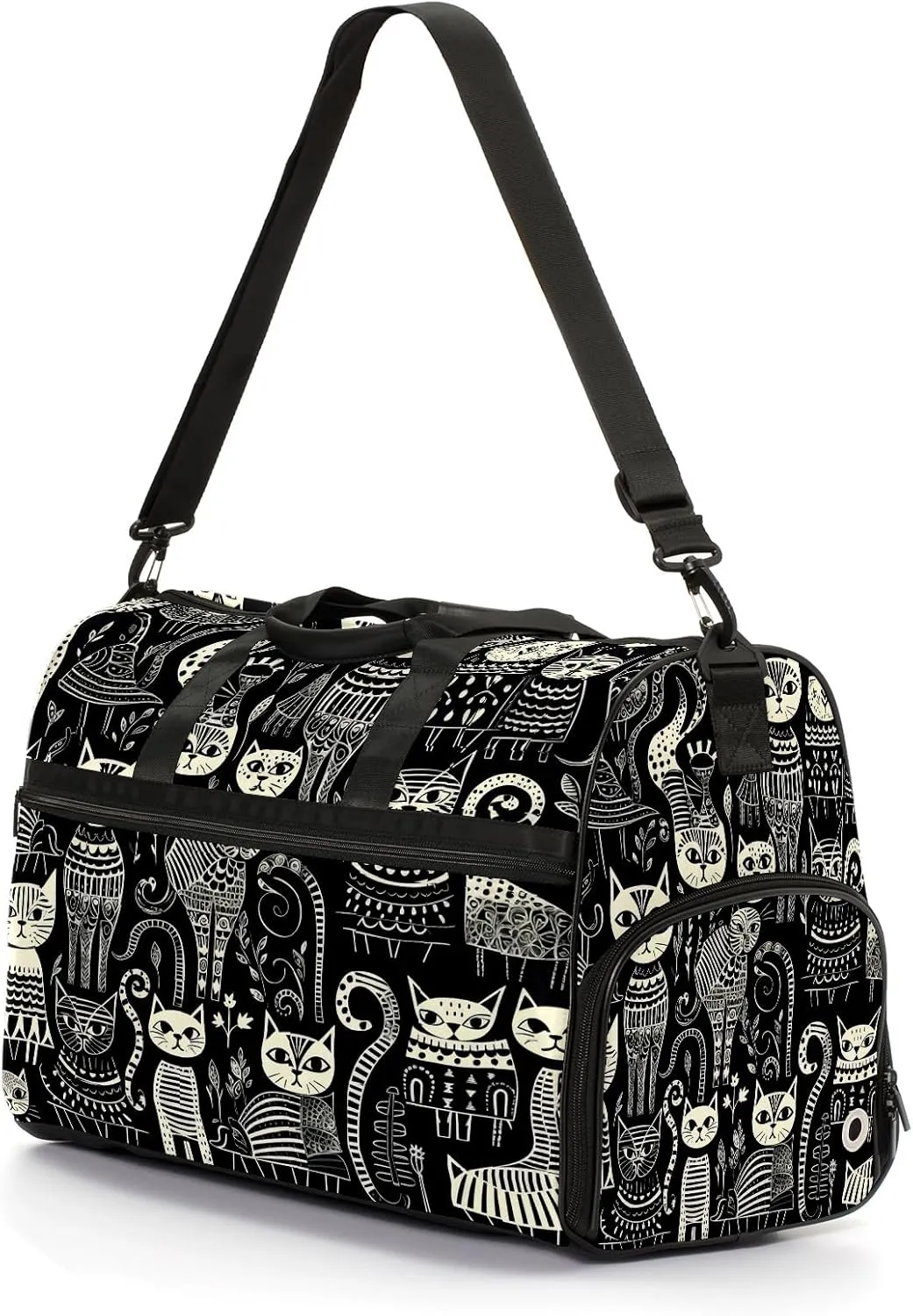 Gym Bag for Women, Carry on Weekender Overnight Bag, Travel Duffel Bags, Personal Item Travel Bag Tote Bag Workout Dance Bag, Cat - 3