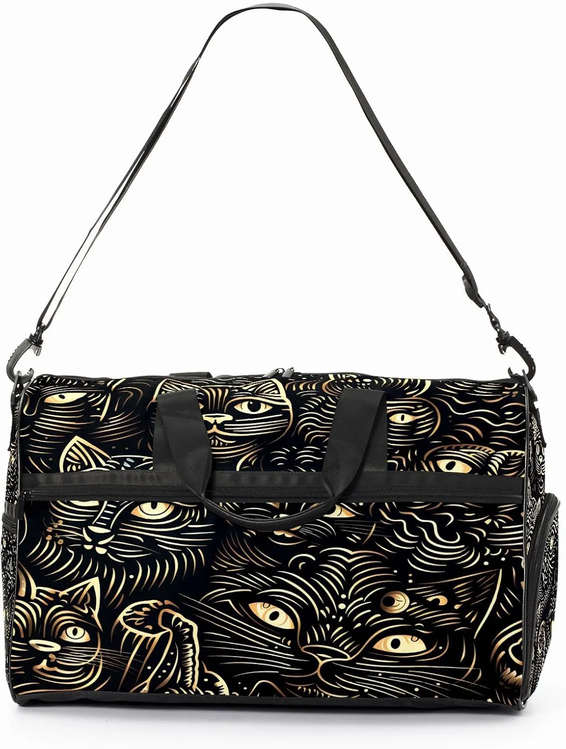Gym Bag for Women, Carry on Weekender Overnight Bag, Travel Duffel Bags, Personal Item Travel Bag Tote Bag Workout Dance Bag, Cat - 9