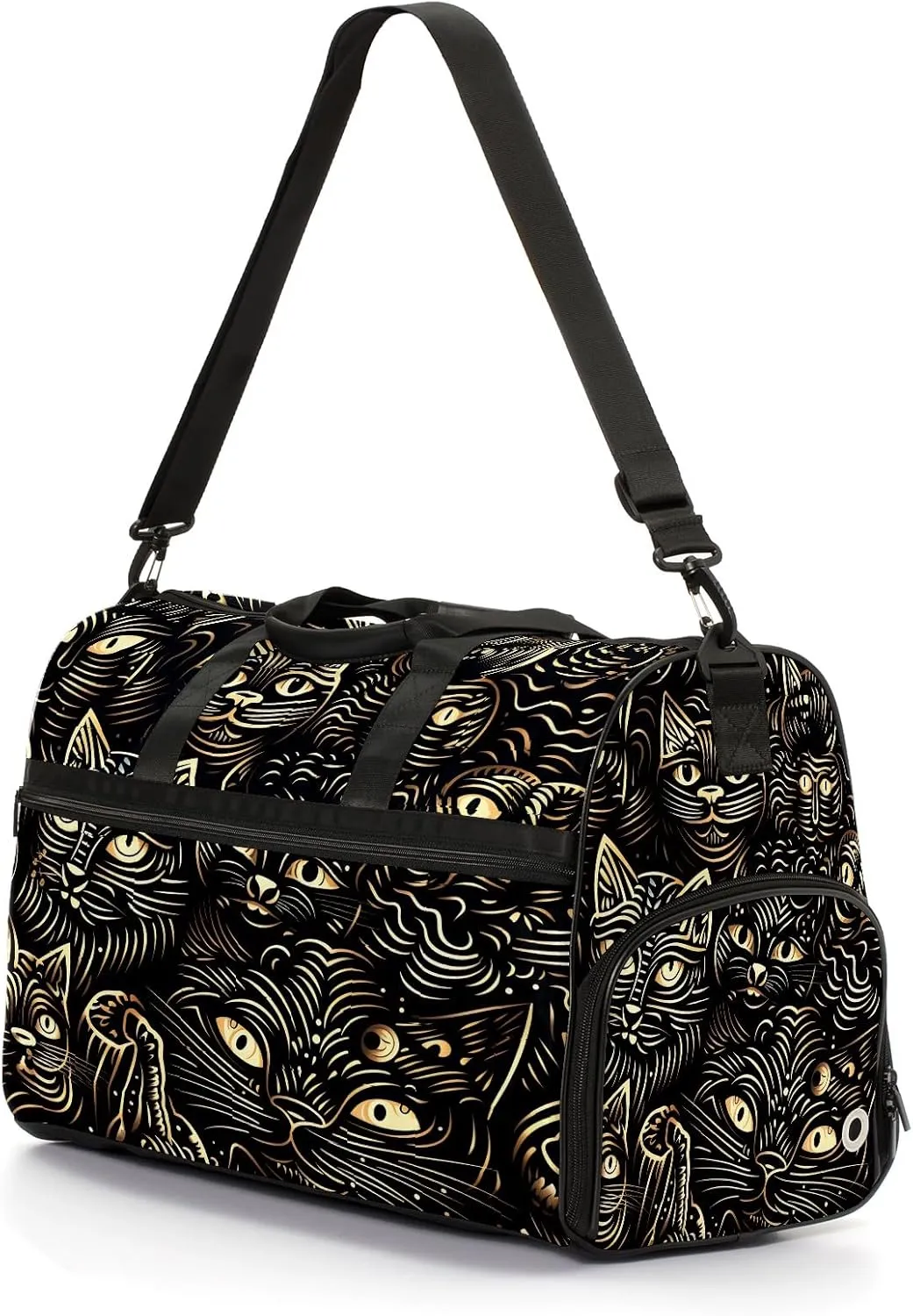 Gym Bag for Women, Carry on Weekender Overnight Bag, Travel Duffel Bags, Personal Item Travel Bag Tote Bag Workout Dance Bag, Cat - 9