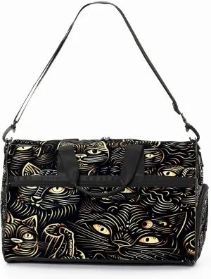 Gym Bag for Women, Carry on Weekender Overnight Bag, Travel Duffel Bags, Personal Item Travel Bag Tote Bag Workout Dance Bag, Cat - 9