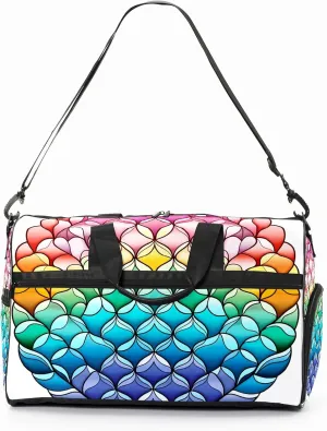 Gym Bag for Women Men, Yoga Bag with Shoe Pocket, Travel Duffel Tote Bag for Plane, Workout, Swimming, Weekend Overnight Bag Carry on Bag Hospital Holdalls, Colorful Dragon Scales - 69