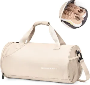 Gym Bag for Women Mens with Wet & Shoe Compartment,Small Duffle Bag for Travel Sport Gym Tote Bags Workout Bag Overnight Weekender Bag Carry on Travel Bag White