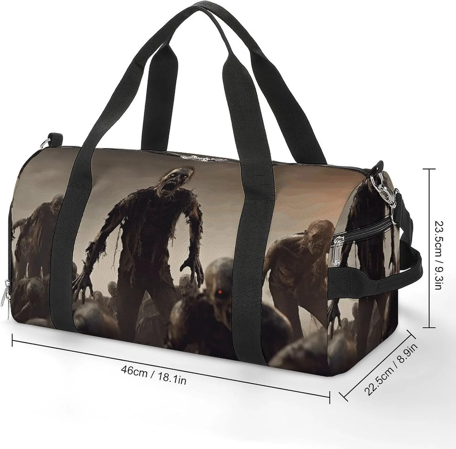 Gym Bag Many Zombie Duffel Bag for Men Women Overnight Bag with Shoe Compartment Workout Bags