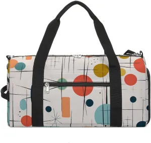 Gym Bag Modern Mid Century Duffel Bag for Men Women Travel Overnight Bag with Shoe Compartment Workout Bags