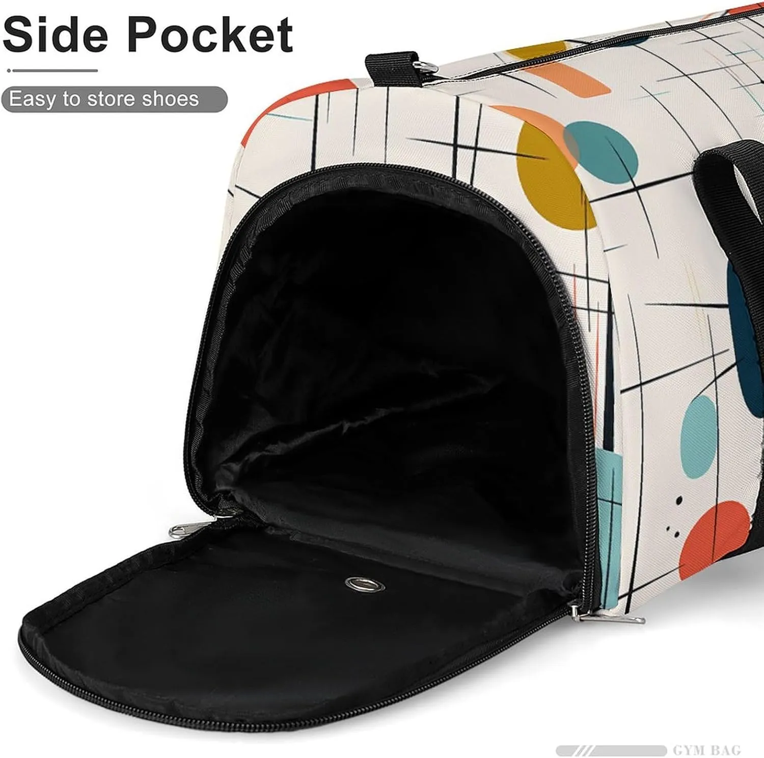 Gym Bag Modern Mid Century Duffel Bag for Men Women Travel Overnight Bag with Shoe Compartment Workout Bags