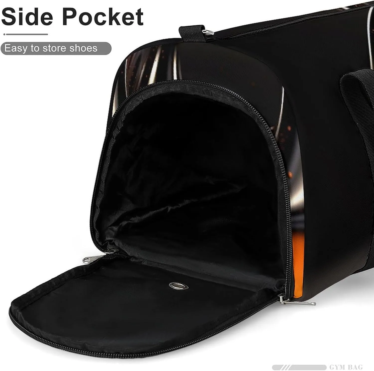 Gym Bag Orange Abstract Ornament Duffel Bag for Men Women Travel Overnight Bag with Shoe Compartment Workout Bags