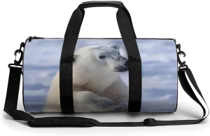 Gym Bag Polar Bear Duffel Bag for Men Women Overnight Bag with Shoe Compartment Workout Bags
