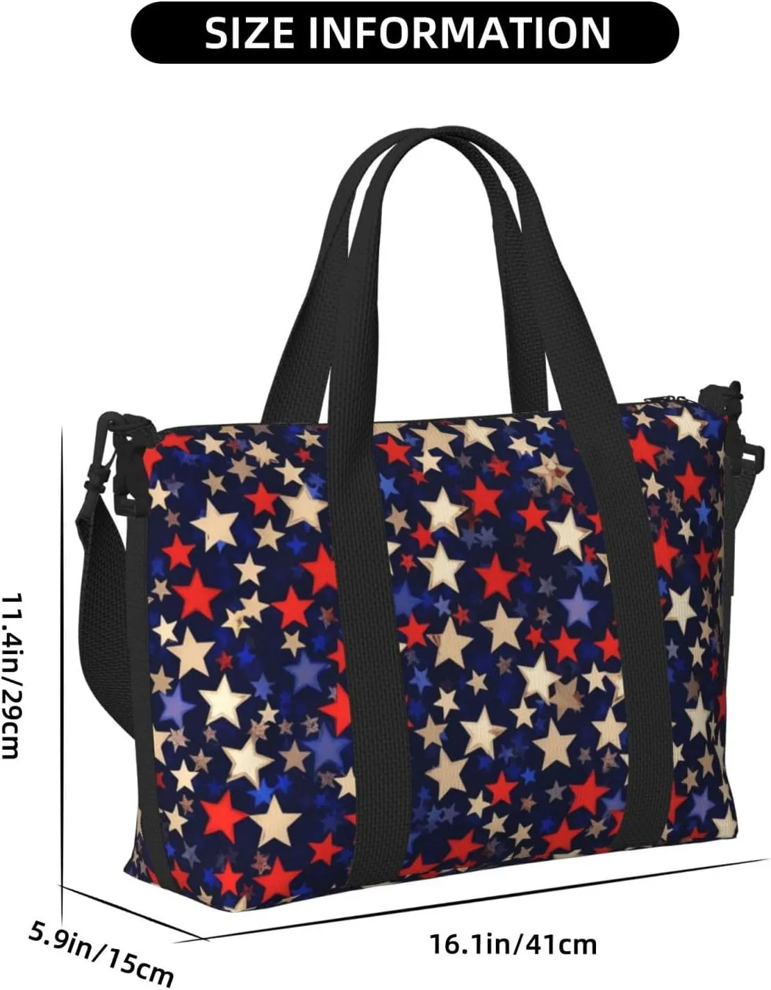 Gym Bag Stars American Duffel Bag for Men Women Travel Overnight Bag with Shoe Compartment Workout Bags