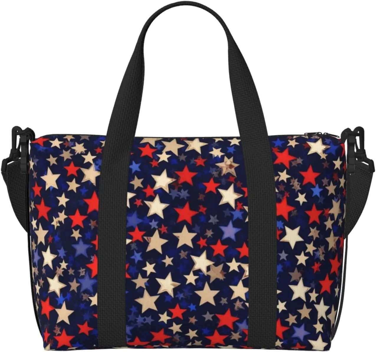 Gym Bag Stars American Duffel Bag for Men Women Travel Overnight Bag with Shoe Compartment Workout Bags