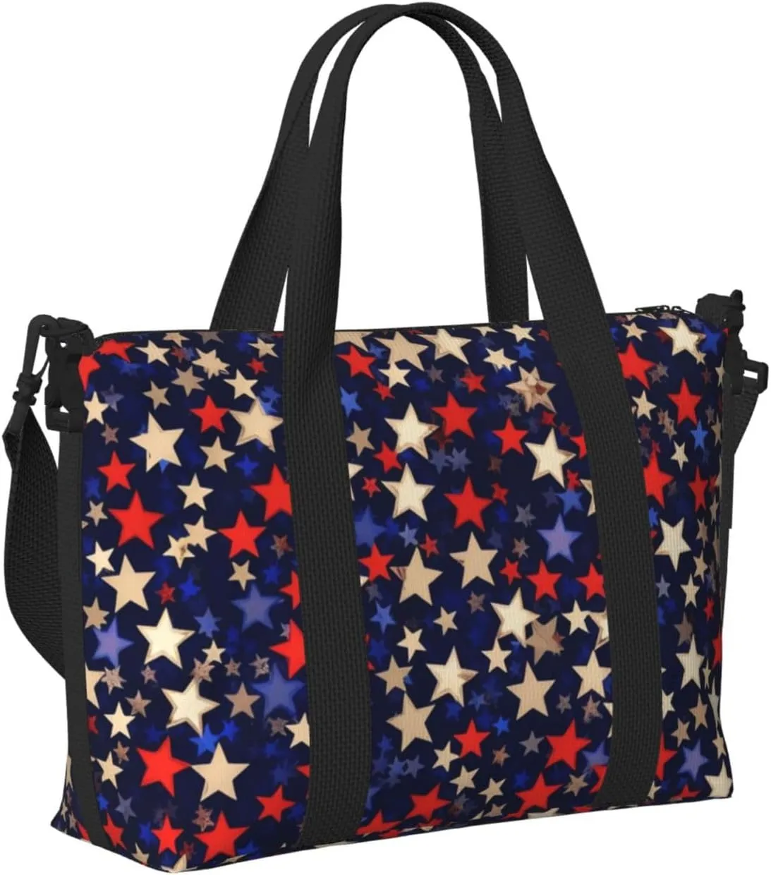 Gym Bag Stars American Duffel Bag for Men Women Travel Overnight Bag with Shoe Compartment Workout Bags