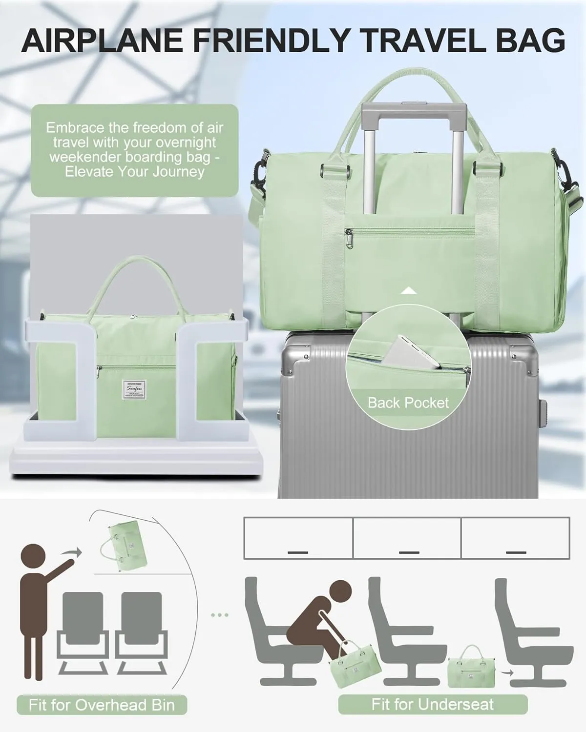 Gym Bag Womens Mens with Shoes Compartment and Wet Pocket Travel Duffel Bags for Women for Plane Sport Gym Tote Bags Swimming Yoga Small Waterproof Weekend Overnight Carry on Bag Hospital Holdalls