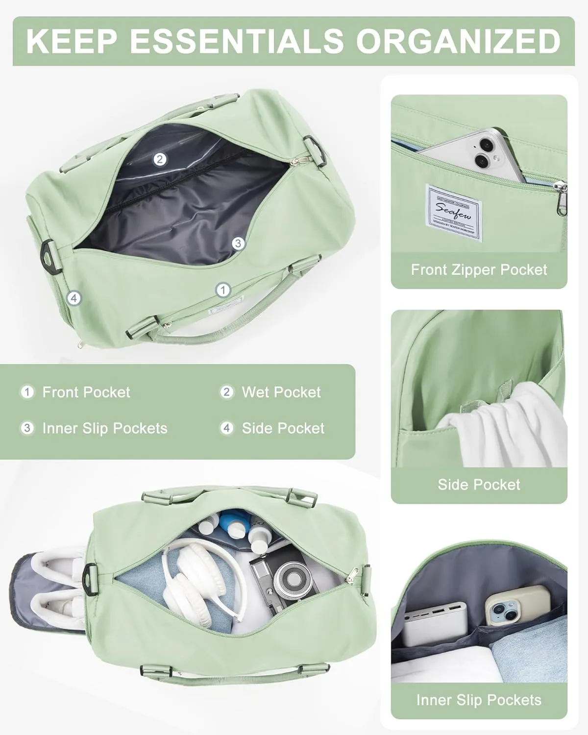Gym Bag Womens Mens with Shoes Compartment and Wet Pocket Travel Duffel Bags for Women for Plane Sport Gym Tote Bags Swimming Yoga Small Waterproof Weekend Overnight Carry on Bag Hospital Holdalls