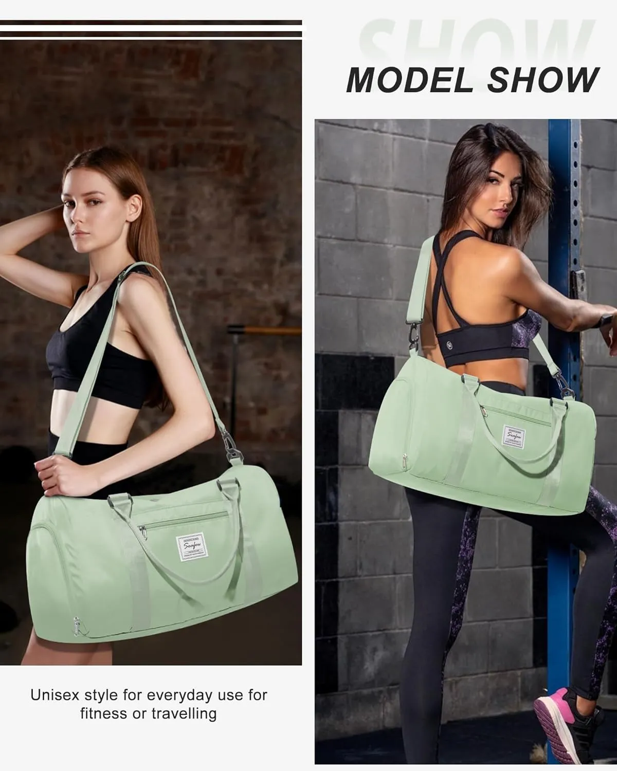 Gym Bag Womens Mens with Shoes Compartment and Wet Pocket Travel Duffel Bags for Women for Plane Sport Gym Tote Bags Swimming Yoga Small Waterproof Weekend Overnight Carry on Bag Hospital Holdalls