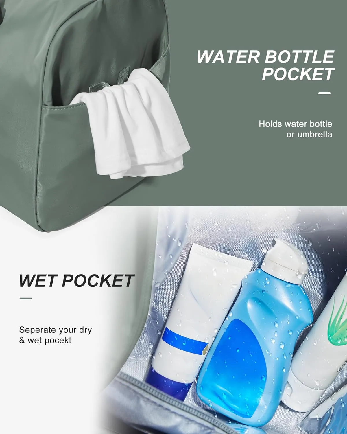Gym Bag Womens Mens with Shoes Compartment and Wet Pocket,Travel Duffel Bag for Plane,Sport Gym Tote Bags Swimming Yoga,Waterproof Weekend Overnight Carry on Bag Hospital Holdalls