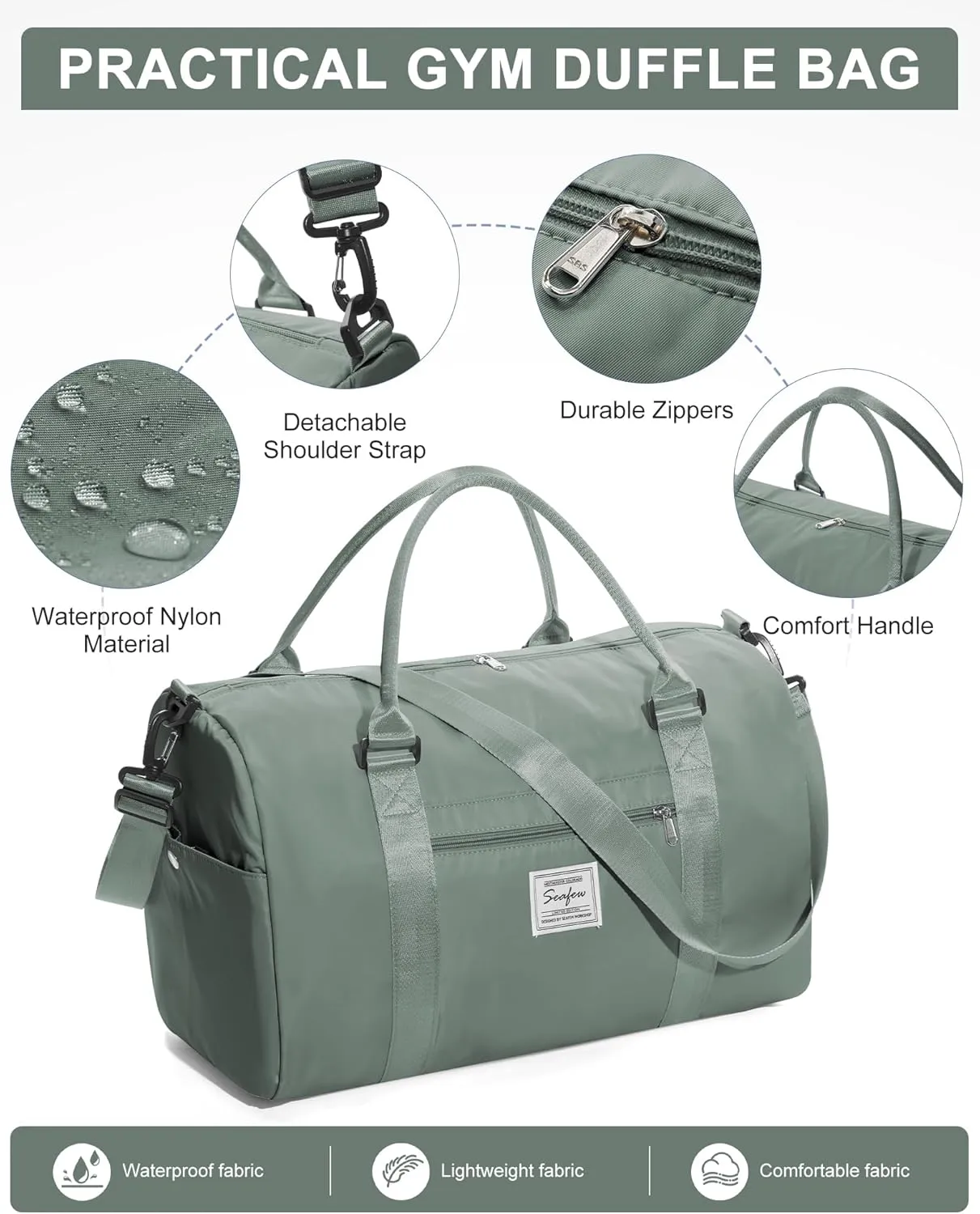 Gym Bag Womens Mens with Shoes Compartment and Wet Pocket,Travel Duffel Bag for Plane,Sport Gym Tote Bags Swimming Yoga,Waterproof Weekend Overnight Carry on Bag Hospital Holdalls