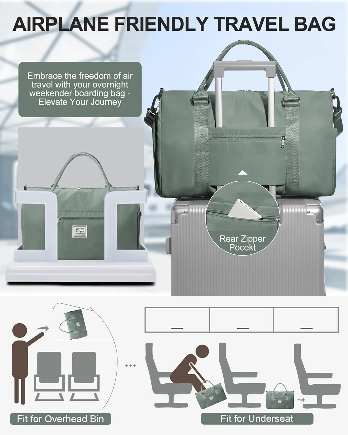 Gym Bag Womens Mens with Shoes Compartment and Wet Pocket,Travel Duffel Bag for Plane,Sport Gym Tote Bags Swimming Yoga,Waterproof Weekend Overnight Carry on Bag Hospital Holdalls