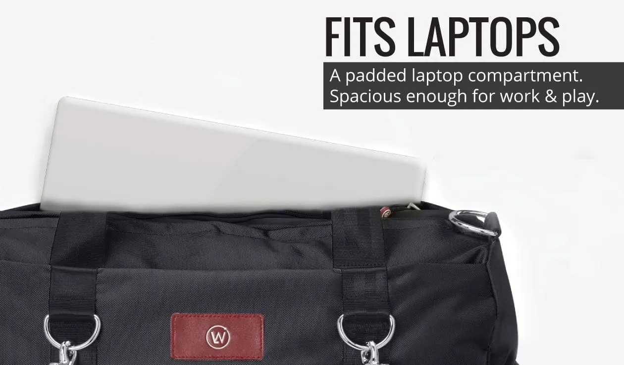Gym Duffel Bag for Men or Women – Bag with Shoe, Laptop & Wet Compartment - Perfect Sports or Workout Shoulder Bag with Multiple Compartments – CrossFit, Yoga, Boxing - THE LUXX