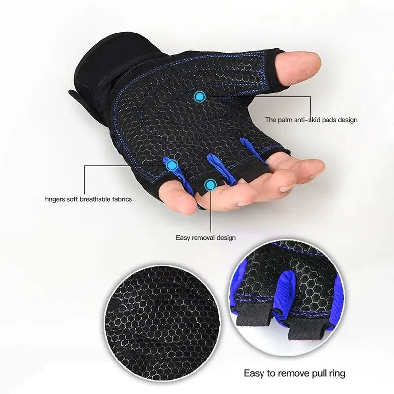 Gym Gloves for Men & Women – Shockproof Fitness Gloves with Wrist Support for Weight Lifting