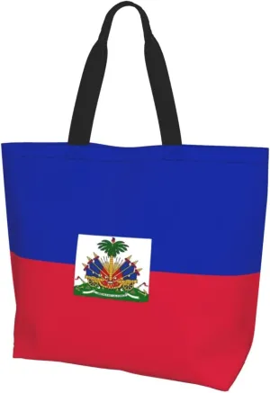 Haiti Flag Grocery Bag Haitian Shopping Bag Haitian Flag Handbag Bags Flag Tote Bag for Outdoor