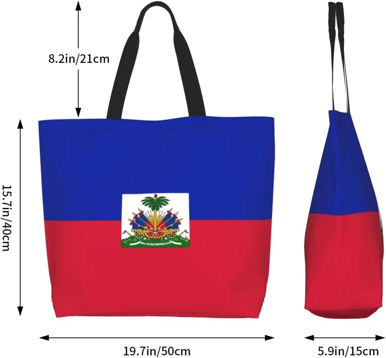 Haiti Flag Grocery Bag Haitian Shopping Bag Haitian Flag Handbag Bags Flag Tote Bag for Outdoor
