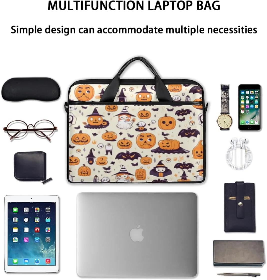 Halloween Lattice Lightweight Laptop Bag Case 13-15 Inch Computer Briefcase Bag for Women Men Notebook Shoulder Bag