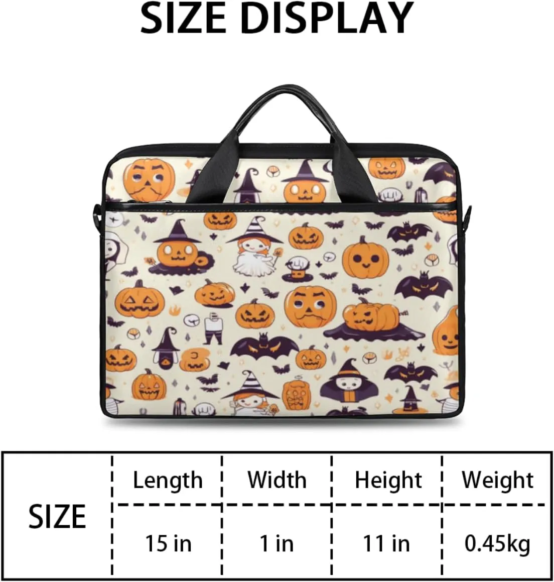 Halloween Lattice Lightweight Laptop Bag Case 13-15 Inch Computer Briefcase Bag for Women Men Notebook Shoulder Bag