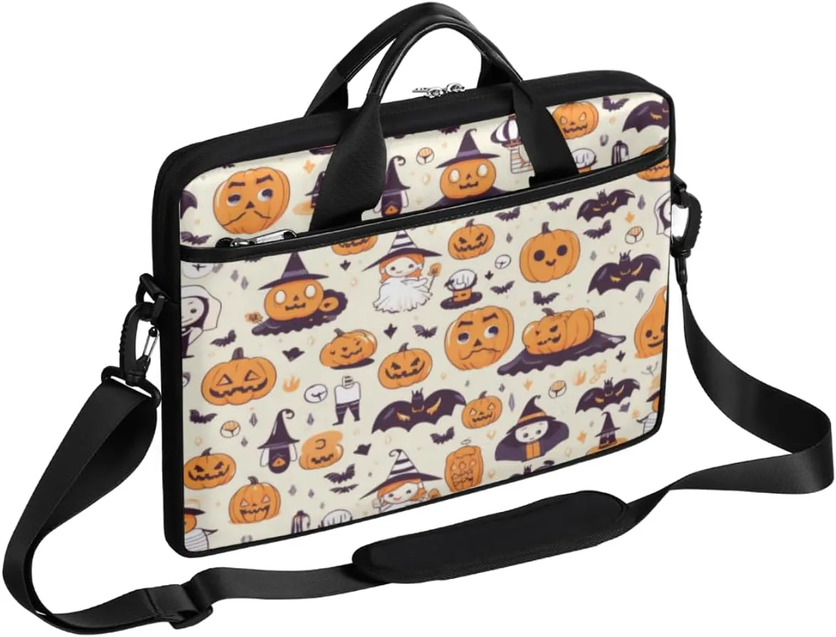 Halloween Lattice Lightweight Laptop Bag Case 13-15 Inch Computer Briefcase Bag for Women Men Notebook Shoulder Bag