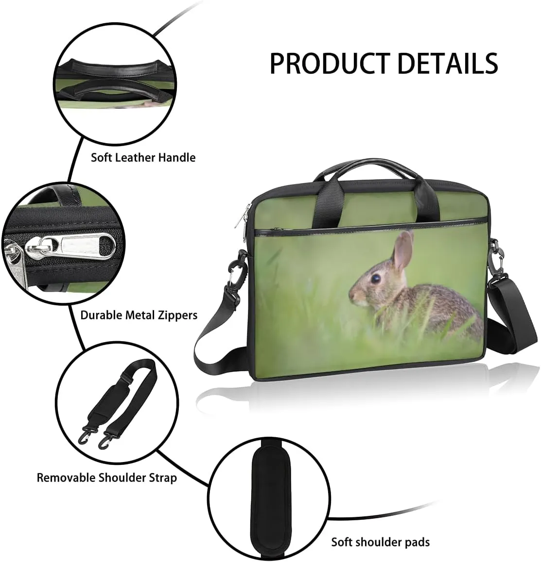 Halloween Town Laptop Bag for Men Women 13-15 Inch Case Bags Sleeve Shoulder with Anti Slip Removable The Pad Straps