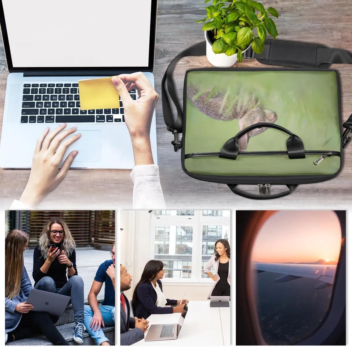 Halloween Town Laptop Bag for Men Women 13-15 Inch Case Bags Sleeve Shoulder with Anti Slip Removable The Pad Straps