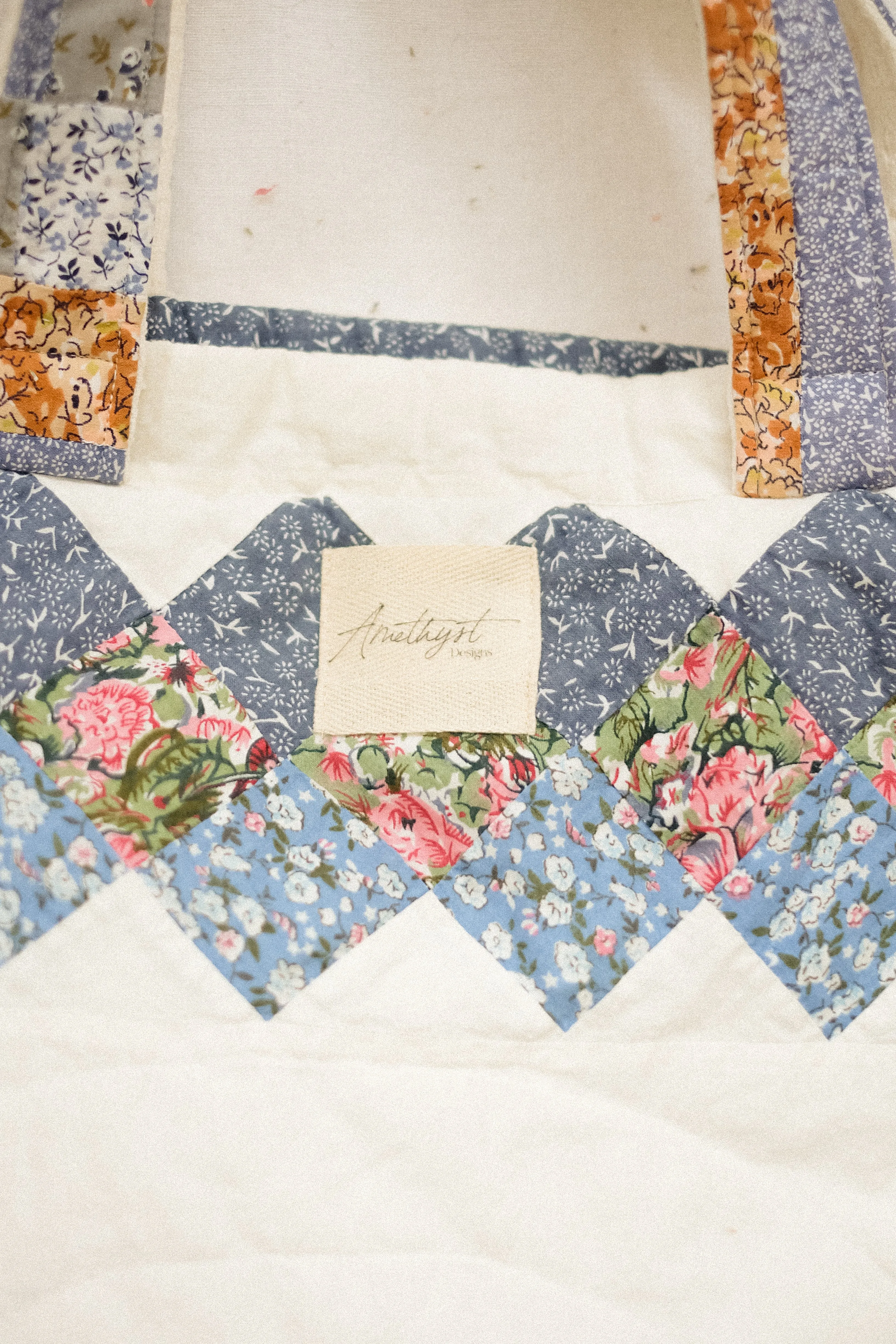 Handmade quilted reusable bag -  ♡