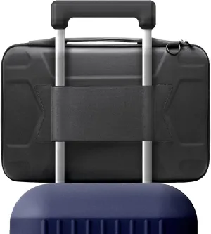 Hard Case Laptop Travel Bag for 13” and 14” inch Computers/MacBooks with Luggage Sleeve - Carrying Handle, Padded Shoulder Strap (Black)