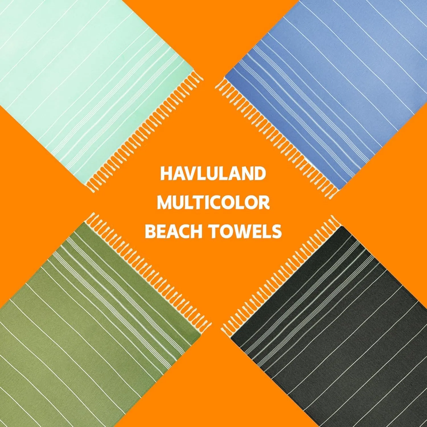 HAVLULAND Set of 6 Turkish Cotton Beach Towels, Oversized 72"x40", Quick-Dry, Absorbent, Lightweight, Sand-Free, Compact, XL, Ideal for Beach, Pool, Gym, Yoga, Travel, Camping, Picnic - Bulk of 6 Pink