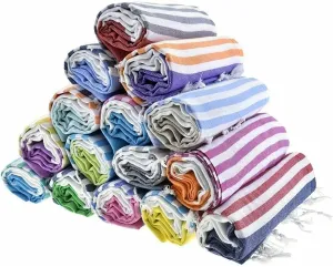 HAVLULAND Turkish Beach Towel Set of 6 - Sand Free - 100% Organic Oversized Turkish Towel - Quick Dry Towels for Beach, Picnic, Blanket or Bath Towel - Lightweight Towels for Travel, Camping & Pool