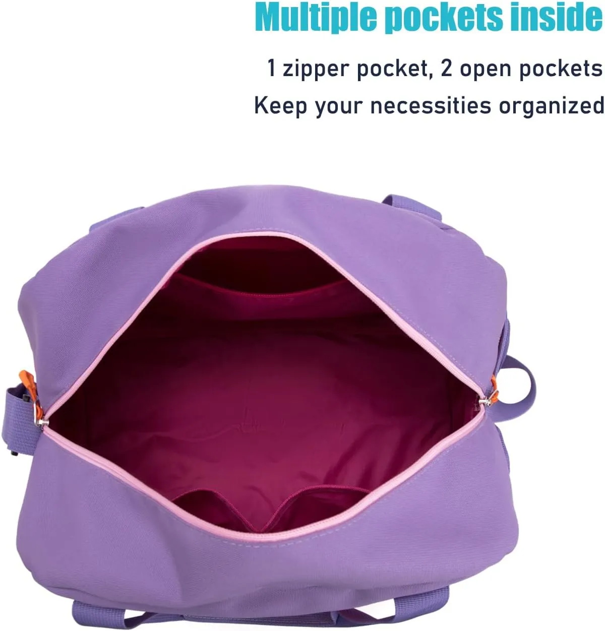 HawLander Small Duffle Bag for Kids Boys or Girls, Gym Bag for Sports (Rose Purple)