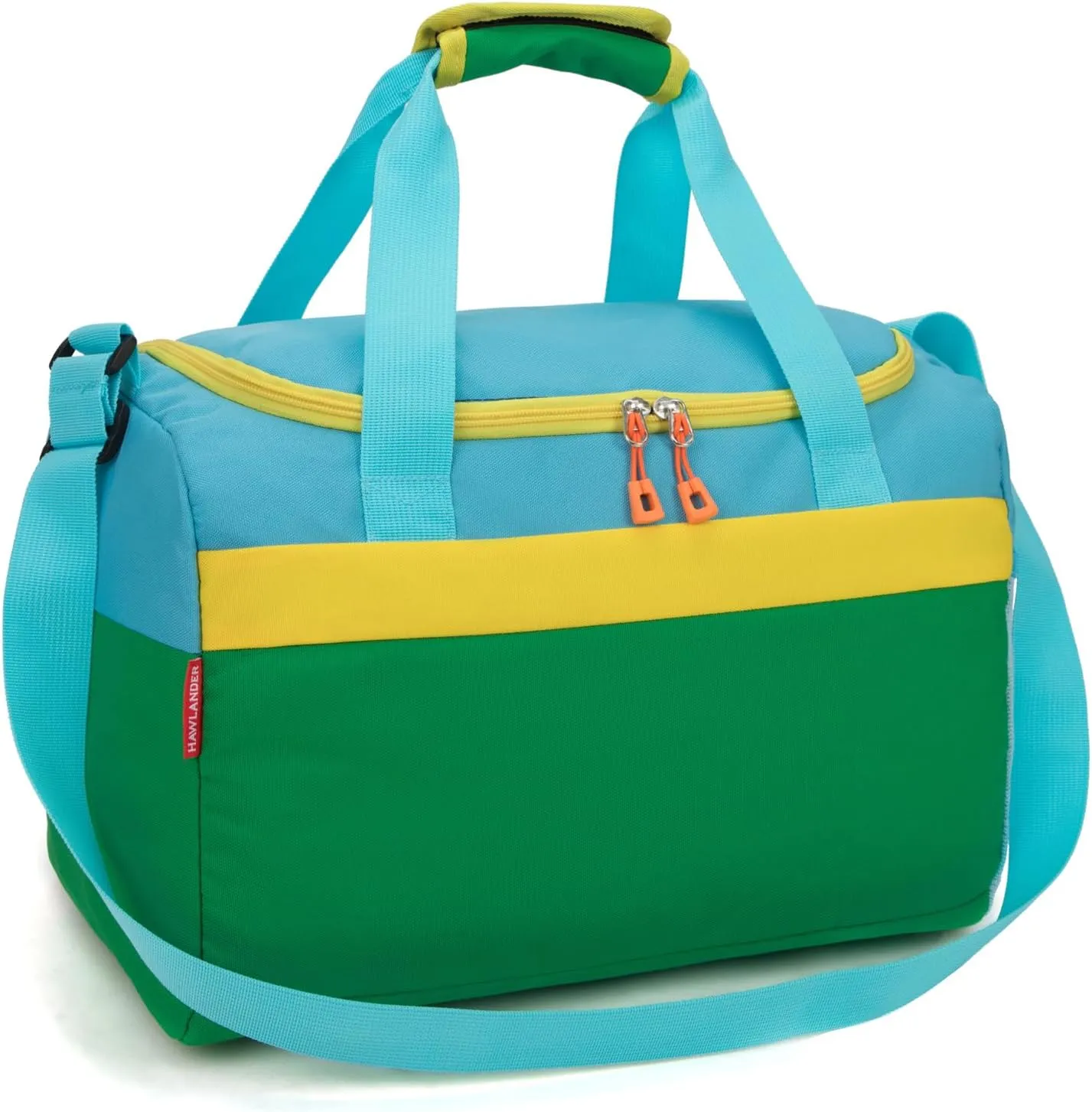HawLander Sport Duffle Bag for Kids Boys or Girls, Small Gym Bag for Sports (Green Yellow)