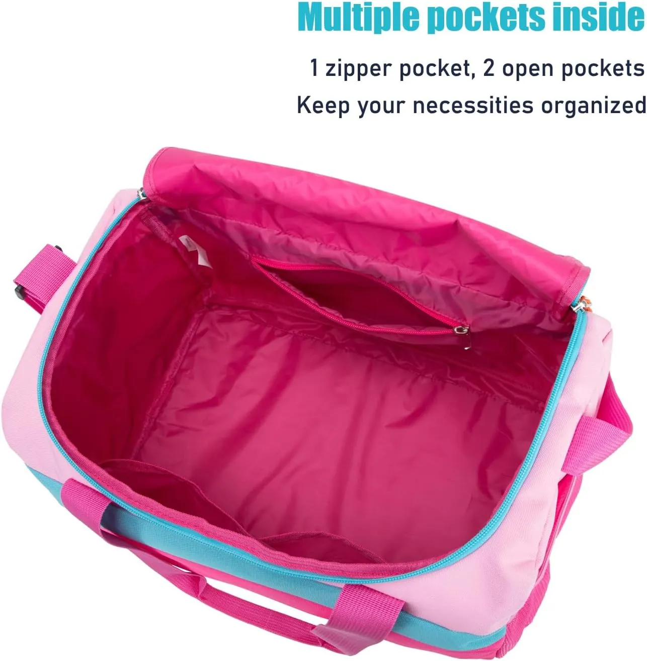 HawLander Sport Duffle Bag for Kids Boys or Girls, Small Gym Bag for Sports (Pink Rose)
