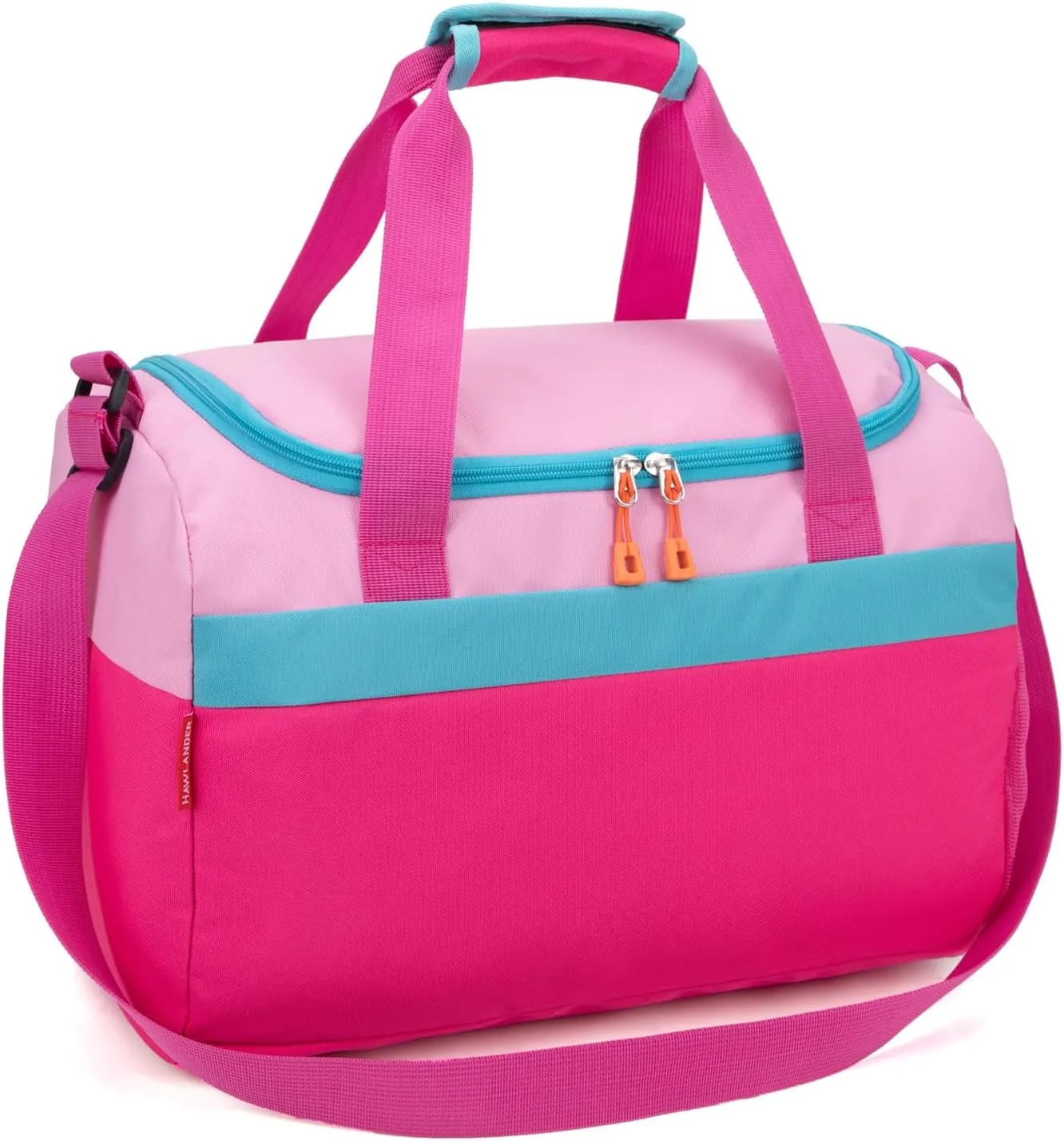 HawLander Sport Duffle Bag for Kids Boys or Girls, Small Gym Bag for Sports (Pink Rose)