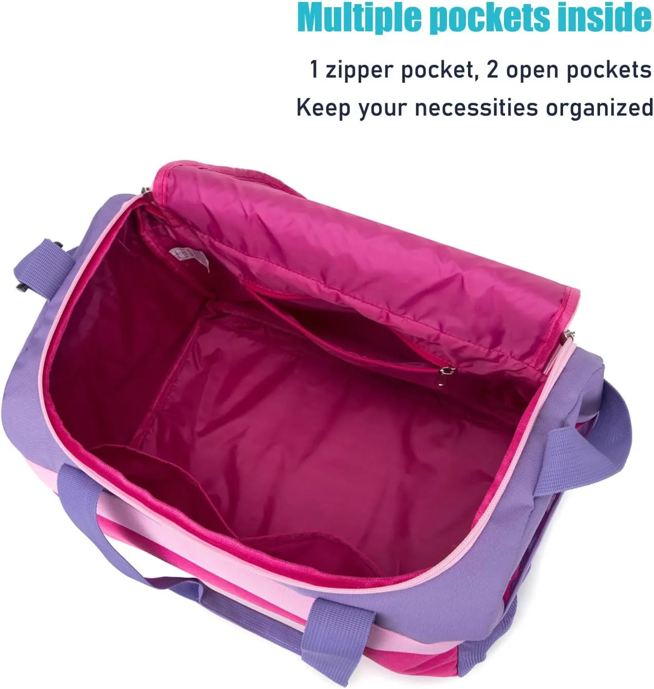 HawLander Sport Duffle Bag for Kids Boys or Girls, Small Gym Bag for Sports (Rose Purple)