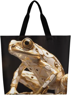 Heavy Industry Frog Tote Bag Large Women Casual Shoulder Bag Reusable Grocery Bag Fasion Handbag for Office Shopping Travel