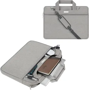 HESTECH 17 Inch Laptop Sleeve Shoulder Bag compatible with Apple MacBook Pro and more, Gray
