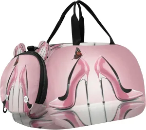 High Heel Youth Sports & Travel Duffle Bag with Shoe Compartment,Waterproof Gym Bag for Girls and Boys (Overnight Essentials Organizer)