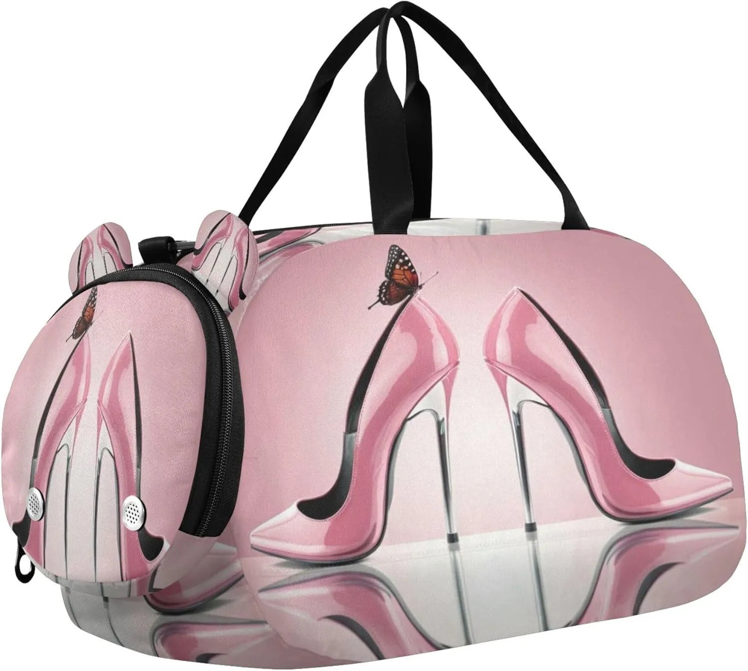 High Heel Youth Sports & Travel Duffle Bag with Shoe Compartment,Waterproof Gym Bag for Girls and Boys (Overnight Essentials Organizer)