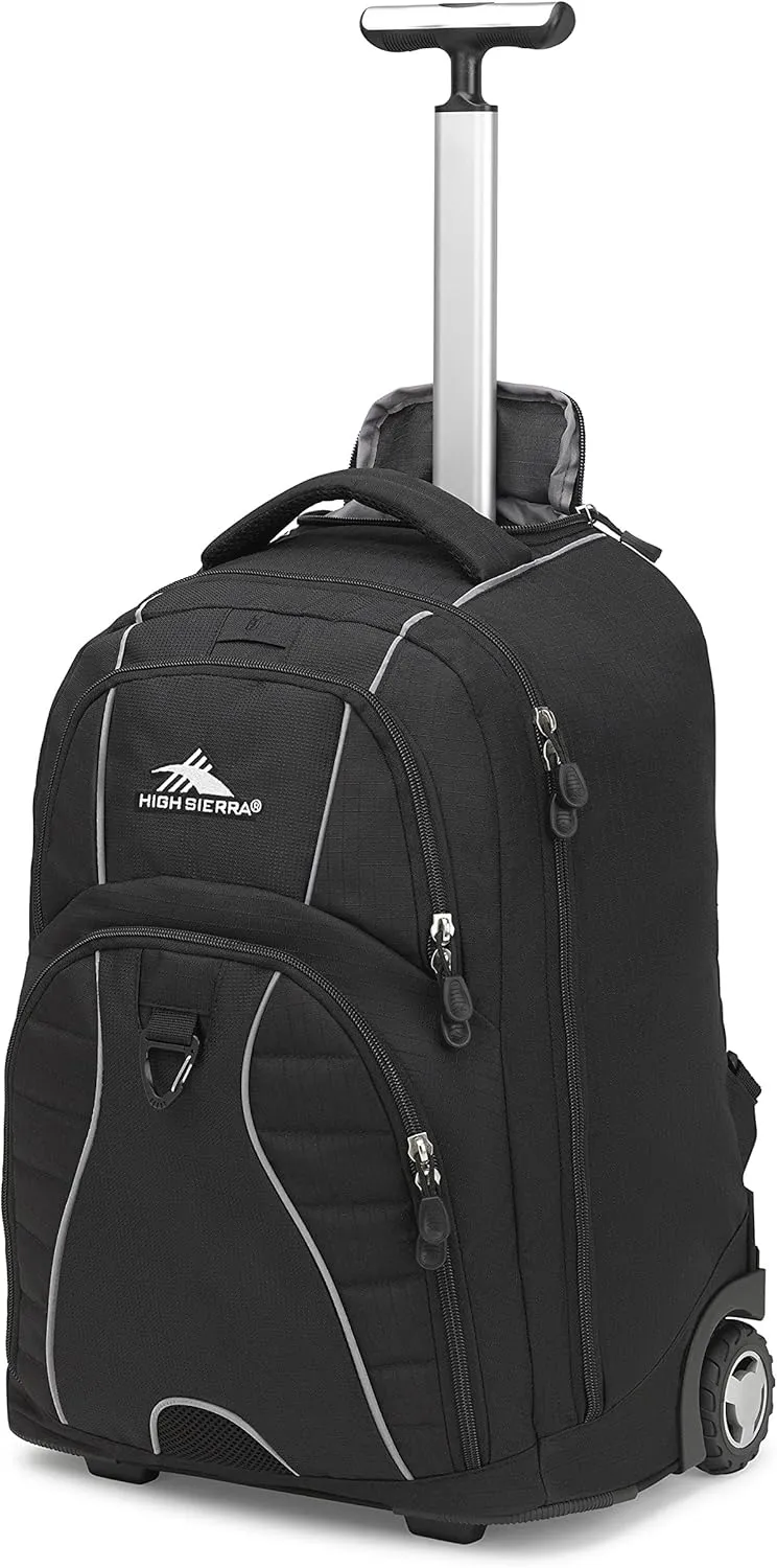 High Sierra Freewheel Wheeled Laptop Backpack, Black, One Size