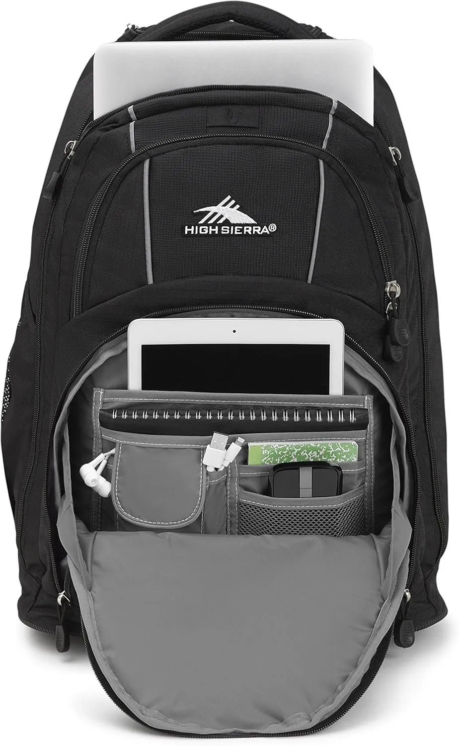 High Sierra Freewheel Wheeled Laptop Backpack, Black, One Size
