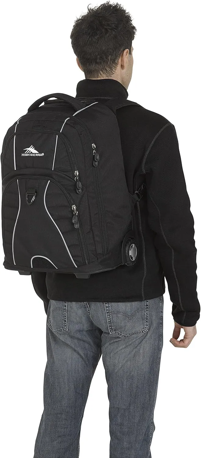 High Sierra Freewheel Wheeled Laptop Backpack, Black, One Size