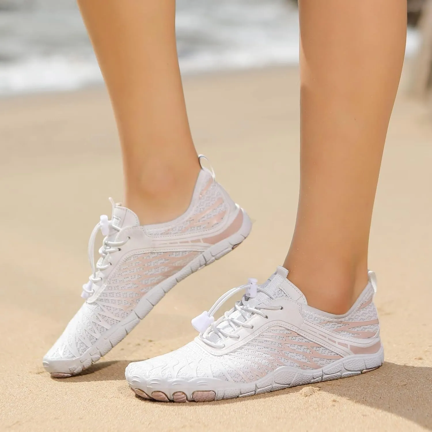 Hike Barefoot Shoes for Women Men with Wide Toe Box, Healthy & Non-Slip Breathable Barefoot Water Shoes Beach Pool Aqua Swim Surf Hiking Walking Shoes